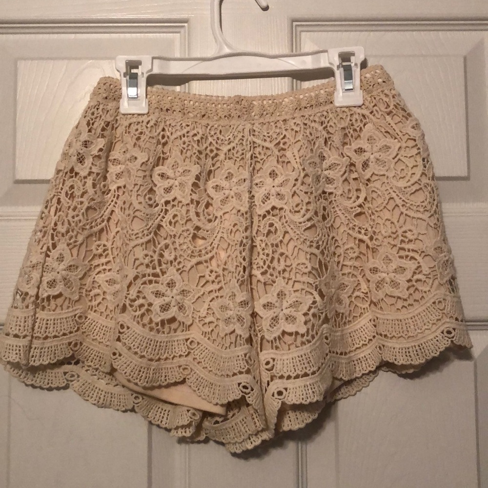 Beige Knit Boutique Shorts